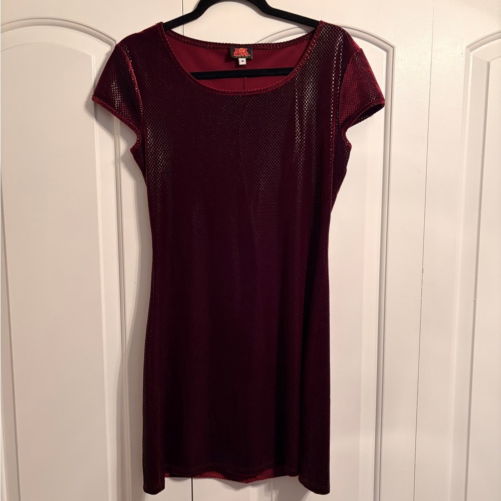 Vintage 90s sequin burgundy mini dress